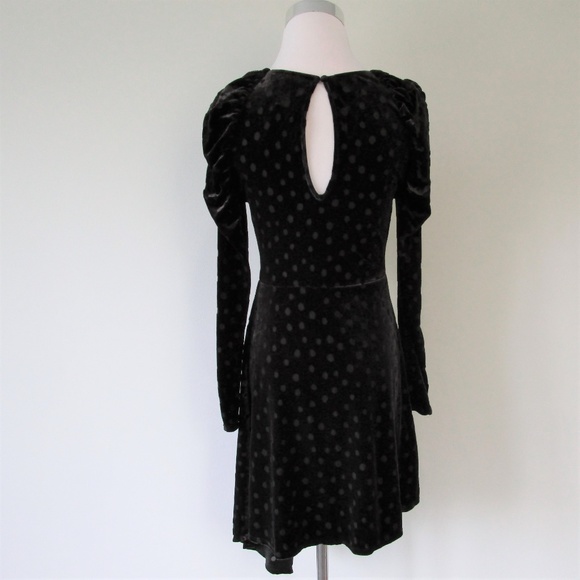 NWT Topshop Velvet Burnout Puff Sleeve Midi Dress - Picture 4 of 8